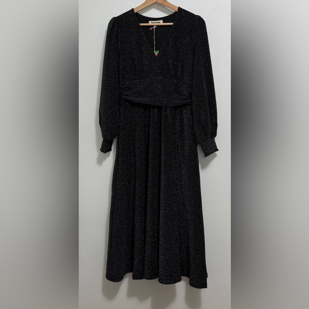 Boden Daphne Metallic Midi Dress in Black - Picture 12 of 12